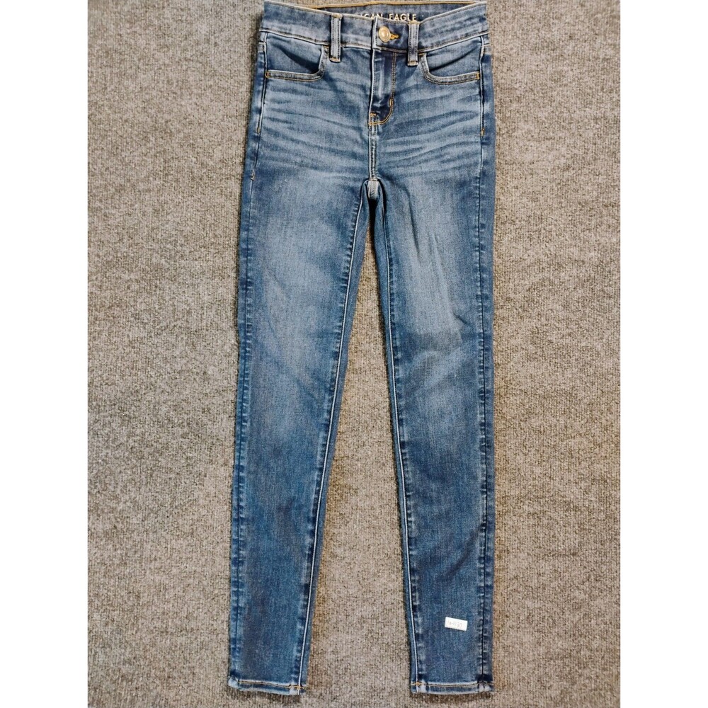 American Eagle Next Level Stretch Jegging Jeans Womens Blue Skinny size 00